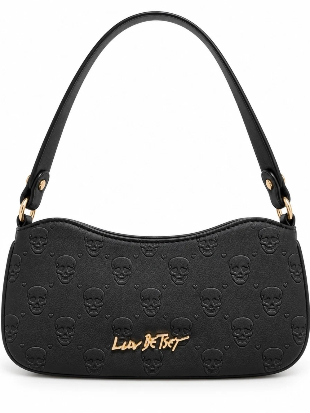 Betsey Johnson Skull Embossed Shoulder Bag